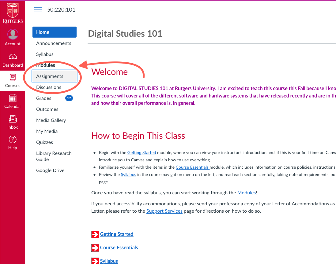 canvas move assignment to module